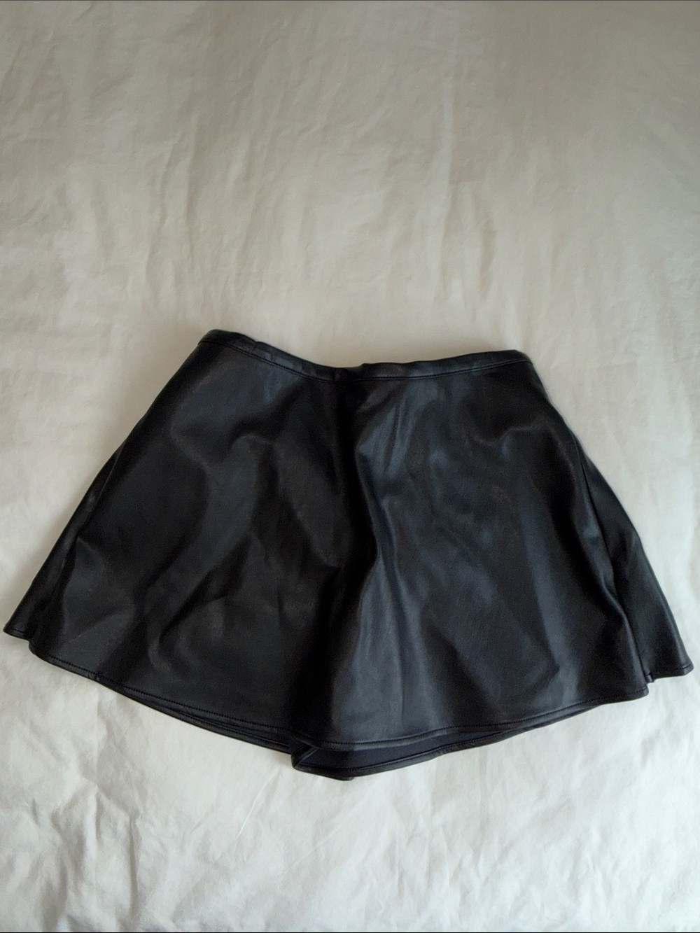 We The Free Black Faux Leather Skort